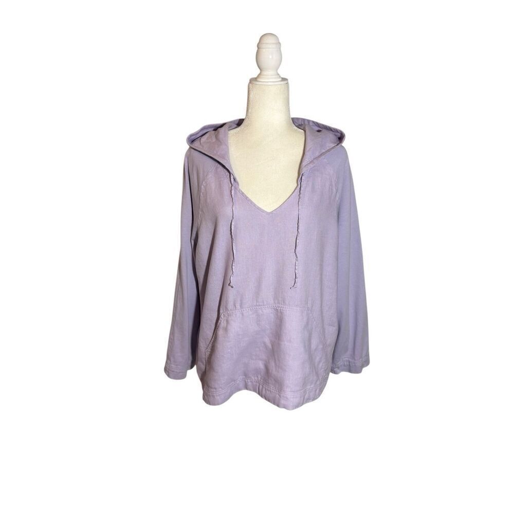 J. Jill 100% linen lavender hoodie- PL